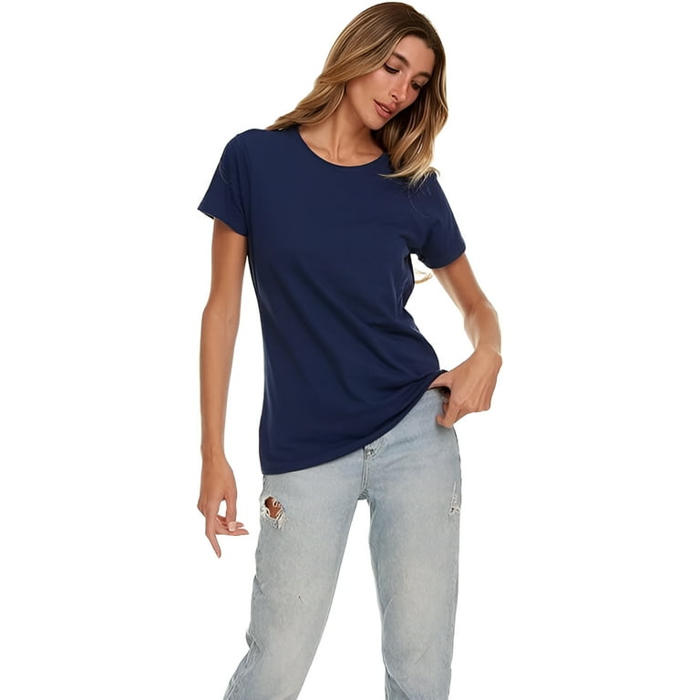 SOCKS NBULK 12 Pack of Womens T Shirts in Bulk Cotton Crew Neck Scoop Short Sleeve Tees Mix Colors Bulk
