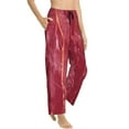 thumbnail image 2 of Sigee Abstract Red Marble Print Women's Soft Pajama Pants - Breathable and Comfortable Lounge Sleep Bottoms with Elastic Waistband and Pockets-XX-Large, 2 of 9