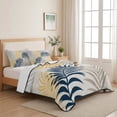 thumbnail image 5 of Quilts Full Size, Blue Yellow Palm Leaves Soft Comforter Bedding Set for Bed, Summer Botanical Tropical Leaf Lightweight Quilted Bedspread with Pillow Cover(2 Pieces) for All Season, 78x90 Inch, 5 of 9