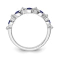 thumbnail image 2 of Araiya Fine Jewelry Sterling Sliver Diamond and Blue Sapphire Stackable Eternity Band Ring (1/10 cttw, I-J Color, I2-I3 Clarity) Size 7, 2 of 6
