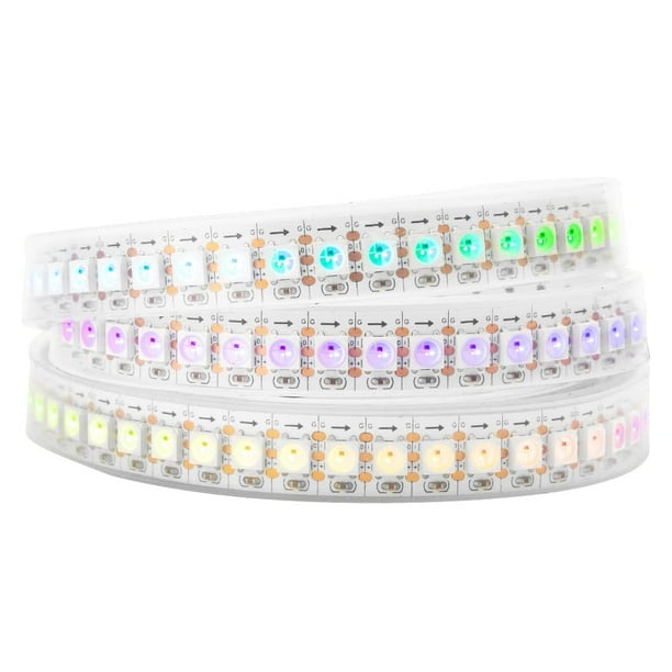 BTF-LIGHTING WS2812B Tira de luces LED 1m 5m 30LEDs/m 60LEDs/m IP30 IP65 IP67 5050SMD Direccionable individualmente PCB blanco negro flexible Tira de píxeles LED a todo color Dream Color DC5V
