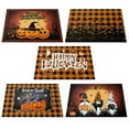 thumbnail image 6 of Happy Halloween Fall Pumpkin Placemats Table Mats Set of 4 Spooky Ghost Gnomes Buffalo Plaid Kitchen Mat Dining Place Mat Heat-Resistant Halloween Accessory 13x19 IN, 6 of 6