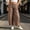 Coffee, variant on Women's Polka Dot Barrel Leg Jeans Button Fly Wide Leg Denim Pants with Pockets