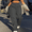 Dark Grey, variant on Women's Plain Long Flap Pocket Side Cargo Pants
