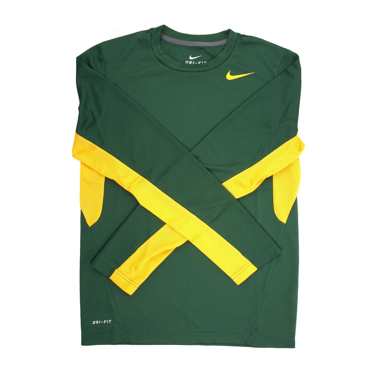 Nike - Nike Men's Vapor Green/Orange Dri-FIT Long Sleeve Training Shirt ...