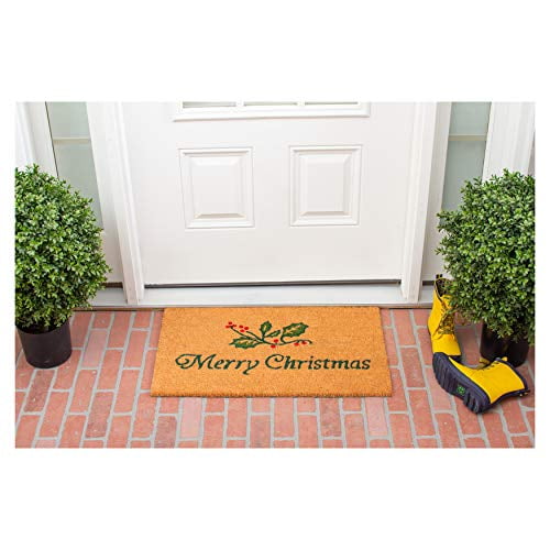 Christmas Holly Doormat, 24" x 36"