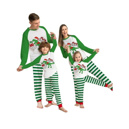 

Gwiyeopda Christmas Family Matching Pajamas Set Xmas Striped Sleepwear for Couples Baby Dog