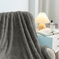 thumbnail image 5 of Djunllk Throw Blanket - Gray Microfiber Ultimate Cozy Soft Blanket, Breathable Fluffy Blanket All Season Use, 27.5" x 39.3", 5 of 6