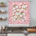 thumbnail image 4 of Pink Orchid Flowers Sheer Curtains 45 Inches Long, Vintage Floral Leaves Plants Spring Light Filering Curtains, Breathable Simi Curtain Privacy Drapes for Kitchen Bathroom Small Window Treatment, 4 of 9
