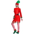 thumbnail image 2 of Sxiwei Womens Christmas Elf Costume Dress Cosplay Outfits Xmas Velvet Santa Hat Thigh High Socks Sets Red 180/XXL, 2 of 7