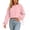 Pink, variant on Women's Crew Neck Sweatshirts Lace Up Sleeve Cropped Loose Long Sleeve Pullovers for Fall Winter Street Casual Daily Wear