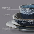 thumbnail image 2 of 16 Piece Double Bowl Dinnerware Set, Cobalt Blue, Service for 4 (16pcs), 2 of 6