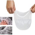 thumbnail image 1 of Gorros de ducha de plástico impermeables transparentes desechables de 100 piezas para baño, Spa, uso doméstico, Hotel y peluquería LingWen 8390606264213, 1 of 1