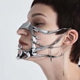 thumbnail image 1 of Fiudx Máscara de Metal Irregular, Diseño Gótico Punk, Personalidad Exagerada, Tamaño Ajustable Unisex, Ideal para Bailes de Máscaras, Presentaciones En Escenarios y Festivales, Ajuste Cómodo, Incluye, 1 of 2