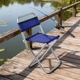 thumbnail image 4 of Luxcidy Folding Chair for Outdoor, Portable Fishing Stool with Backrest, Small Travel Angling Chair for Barbecue and Camping, Blue, 4 of 6