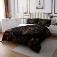 thumbnail image 2 of Manfei Bohemian Damask Coverlet Set Queen, Black Brown Bedding Set, Victorian Flower Bedroom Set, Breathable Bedroom Decoration, 3 Pieces, 2 of 6