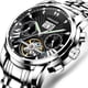 thumbnail image 1 of Reloj mecánico totalmente automático para hombre, reloj de acero inoxidable con correa de doble correa, reloj hueco para hombre, 1 of 1