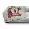 thumbnail image 3 of 90th Birthday Soft Flannel Fleece Throw Blanket, Funky Pop Style Geometrical Fun Celebration Colorful Greetings Theme, Cozy Plush for Indoor and Outdoor Use, 70" x 90", Multicolor, by Ambesonne, 3 of 6