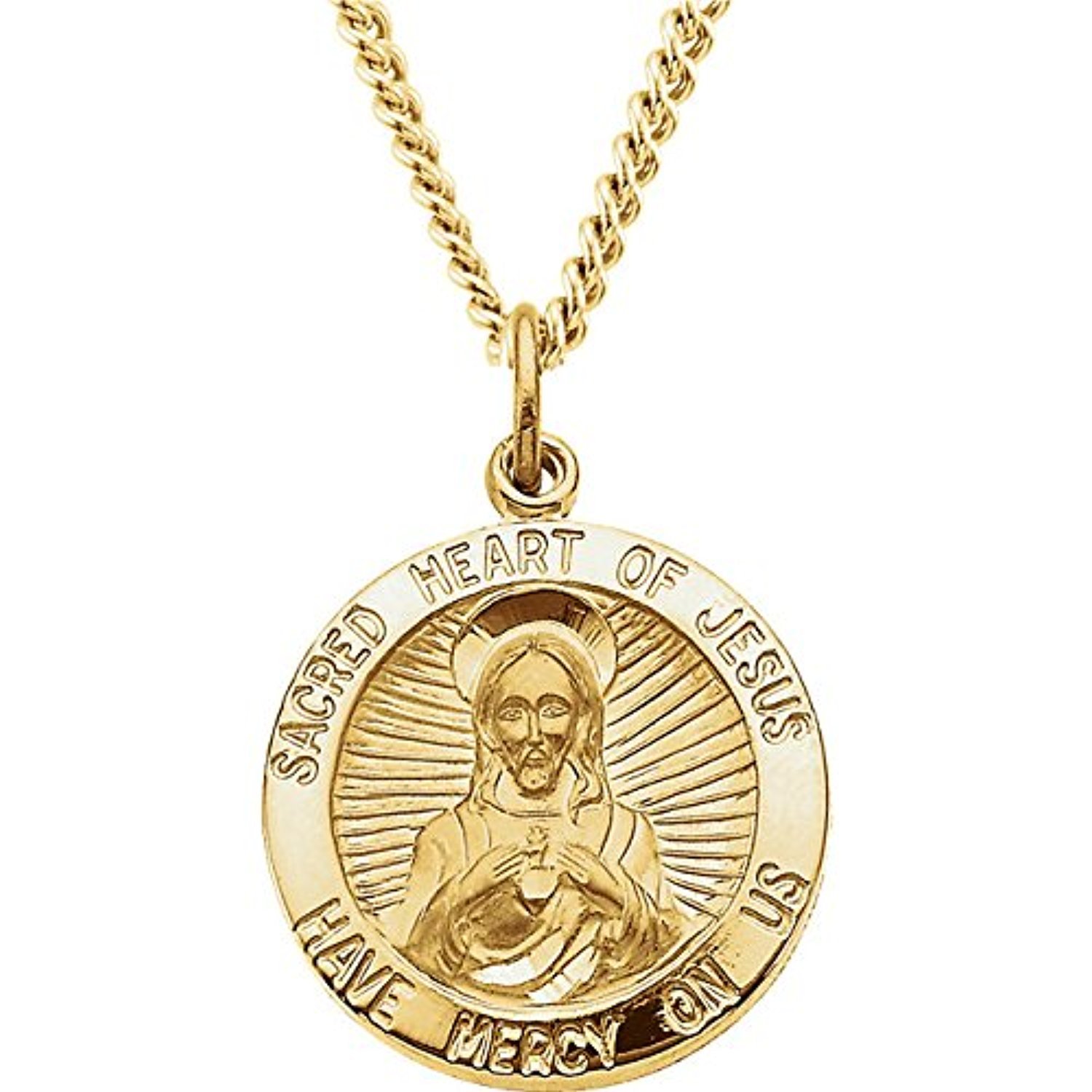 Bedrock Jewelry Yellow Gold Filled 19mm Sacred Heart of