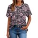 thumbnail image 2 of Camisetas de Verano de Manga Corta de las Mujeres Cuello Redondo Impresión Casual de Manga Corta, Ligero Suave, 2 of 4