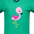 thumbnail image 4 of Inktastic Cute Flamingo, Baby Flamingo, Pink Flamingo, Bird Women's V-Neck T-Shirt, 4 of 5