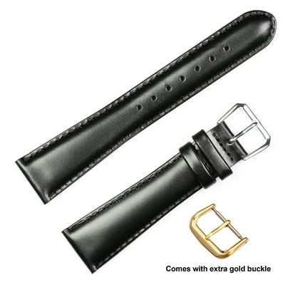 deBeer Coach Leather Watch Band Black 10mm