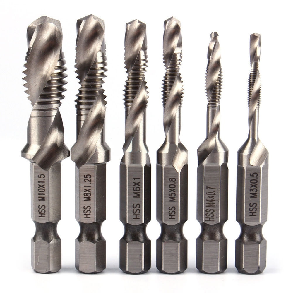 Besufy Drill Bit 1/4 Inch Hex Shank HSS Metric Hand Screw Thread Tap