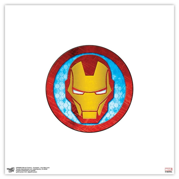 Gallery Pops Marvel Comics Avengers - Iron Man Icon Wall Art, Unframed Version, 12" x 12"