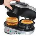 thumbnail image 2 of Dual Breakfast Sandwich Maker with Timer, Ready in 5 Minutes, Removable Dishwasher Safe PFAS-Free Non-Stick Egg Cooker Ring, Silver, 2 of 5