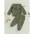 thumbnail image 4 of Bagilaanoe 2PCS Toddler Baby Boy Long Pants Set Long Sleeve Hoodie Sweatshirt Tops + Drawstring Sweatpants 6M 12M 18M 24M 3T Kids Casual Sweatsuits, 4 of 9