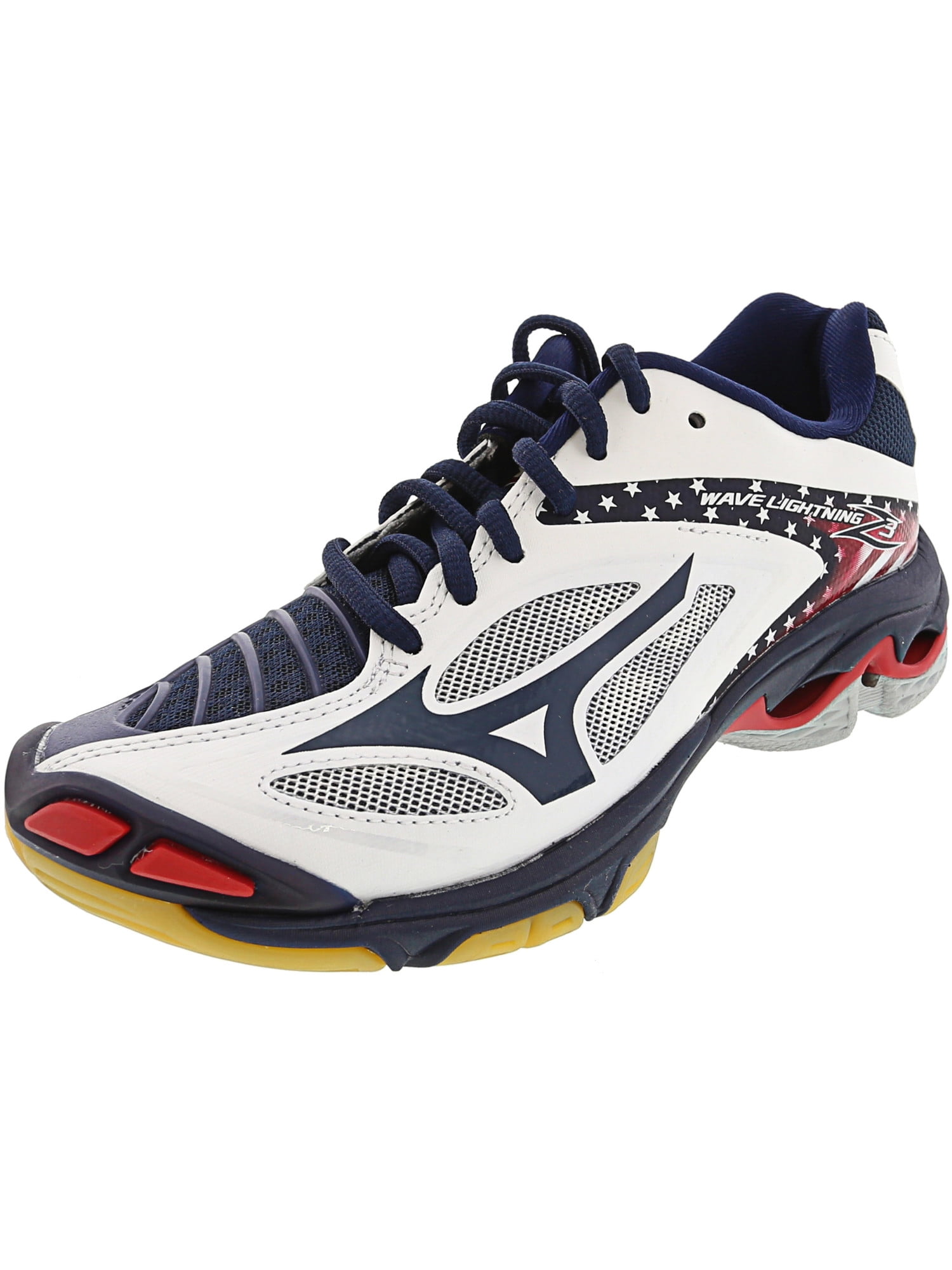 mizuno red white and blue shoes