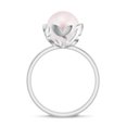 thumbnail image 2 of Flower Pearl Solitaire Ring in 925 Sterling Silver White Gold Plated Akoya Pearl Statement Ring Women's June Birthstone Jewelry Gift, 9MM Ring Size: 5, 2 of 2
