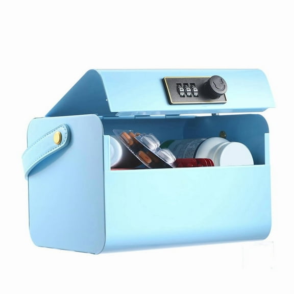 Piggy Bank for Kids 5-12 Years Old,Portable Kids Safe Bank with Code,Small Cash Box with Combination Lock Blue,1 x Piggy Bank,Blue
