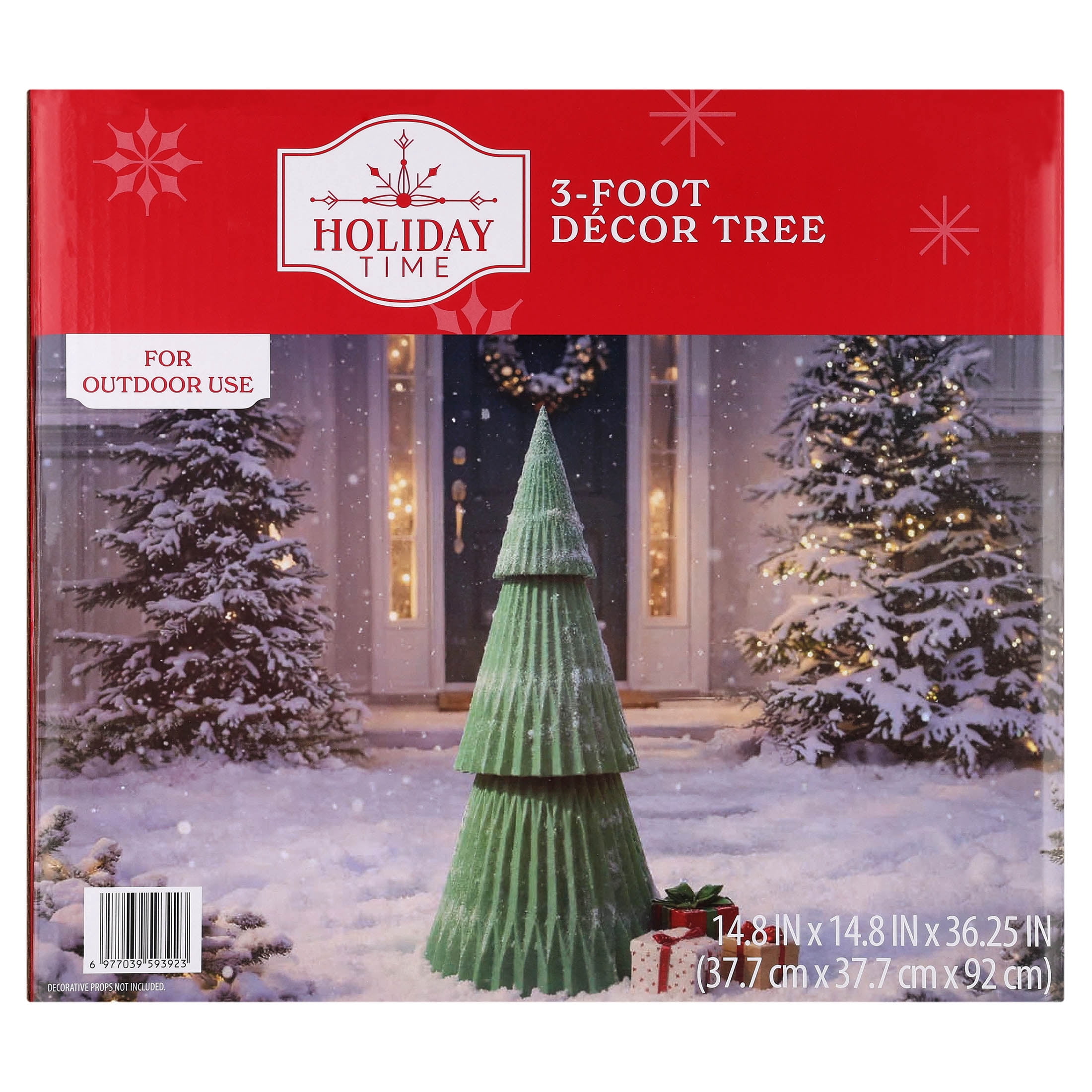 Blow Mold Honeycomb-Style Tree Outdoor Christmas Decoration, Green, 3', by Holiday Time