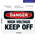 thumbnail image 3 of High Voltage Keep Off Sign, OSHA Danger Sign, 24x36 Corrugated Plastic, 3 of 7