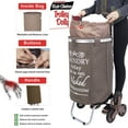 thumbnail image 2 of dbest products 38 Inch Stair Climber Trolley Dolly with Laundry Hamper, Brown, 2 of 6