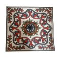 thumbnail image 3 of Funda de almohada Macarena Bordada con diseño de flores 45 cm x 45 cm Rojo y verde, 3 of 8