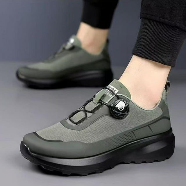 XIMIN Men's Solid Color Waterproof Outdoor Shoes System and High-Traction Sole Non-Slip Shoes Breathable Lightweight Low Height Outdoor Trail Trekking Shoes