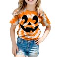 thumbnail image 5 of PEASKJP Girls T Shirts Short Sleeve Girl's Short Sleeve Crewneck T Shirt Halloween Clothes (Yellow,1-2 Years), 5 of 5