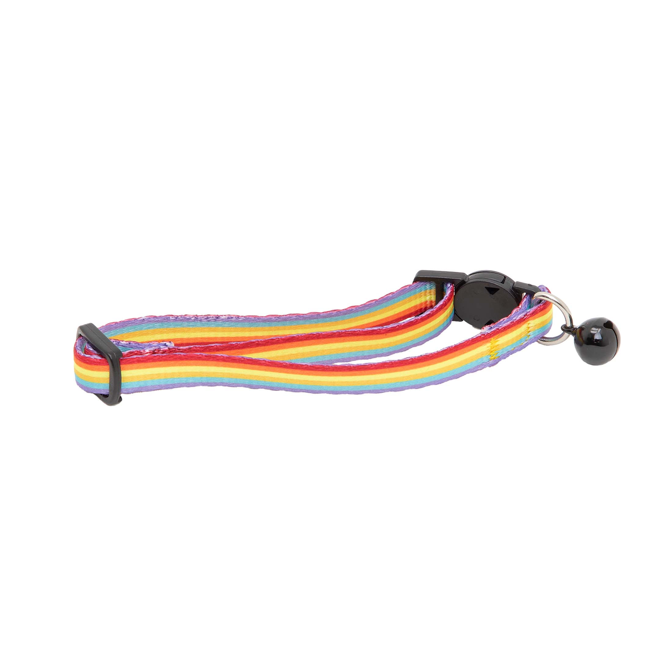 Vibrant Life 2-Pack Cat Collar, Multi Color Rainbow Stripe, and Solid Blue, One Size