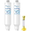 RV Inline Water Filter, NSF Certified, Reduces Chlorine, Bad Taste&Odor, Dedicated for RVs, 2 Pack Drinking Filter with 1 Flexible Hose Protector