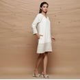 thumbnail image 4 of Undyed Ecru Handspun Cotton Muslin Knee Length A-Line Dress, 4 of 7
