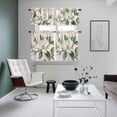 thumbnail image 5 of Spring Magnolia Kitchen Curtains Valances and Tiers Set of 3 Vintage White Floral Tier Curtains and Valance with Rod Pocket for Small Windows, 27.5"x24", 5 of 9
