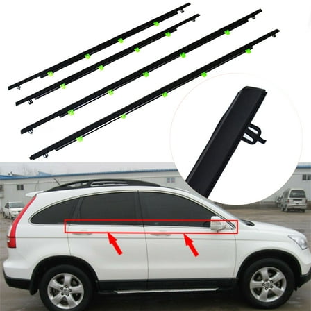 Labwork Car Window Molding Trim Weatherstrips Seal Belt Chrome For 2007-2011 Honda CRV