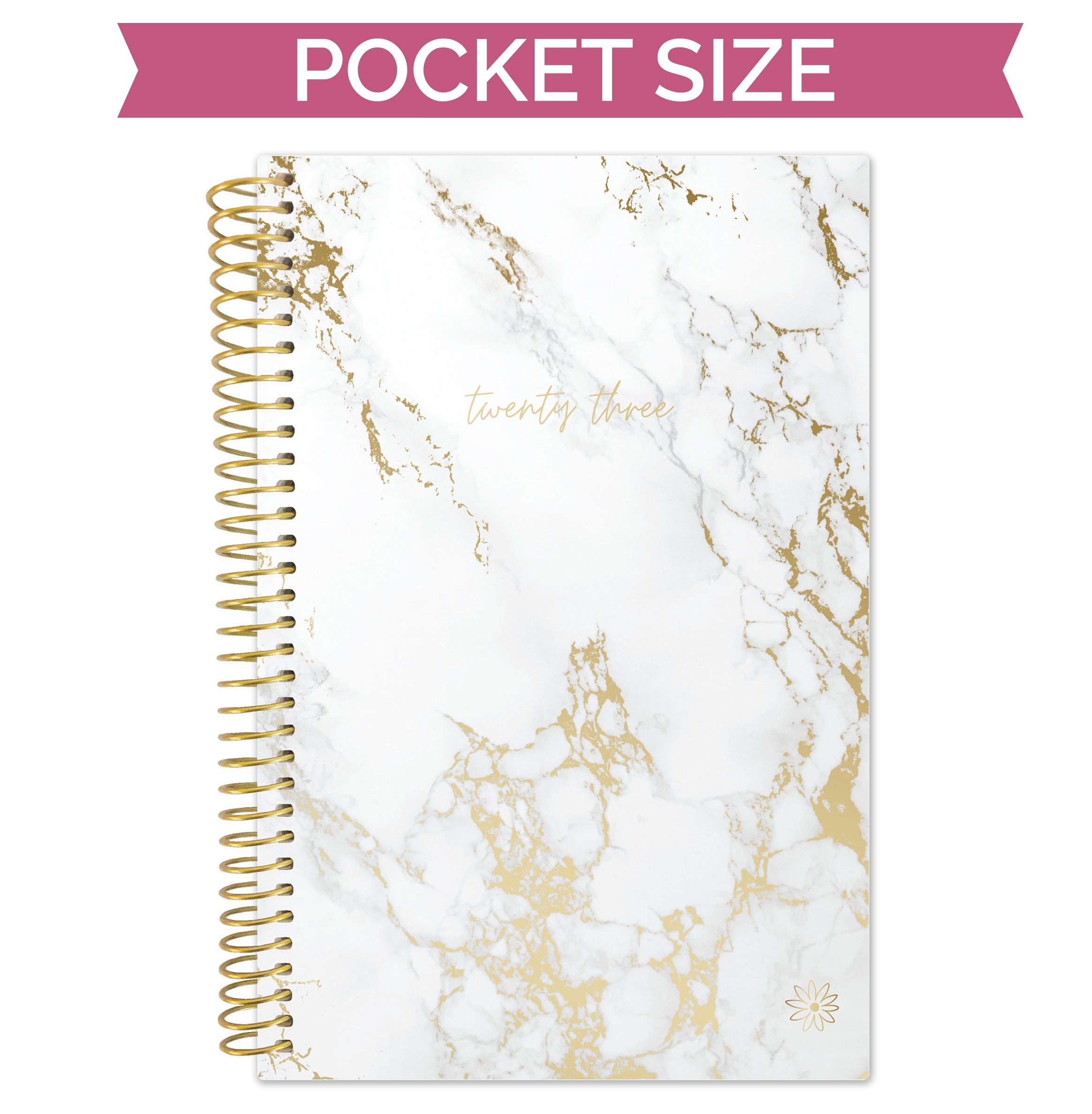 bloom daily planners 2023 Soft Cover Pocket Planner, Marble, 4" x 6