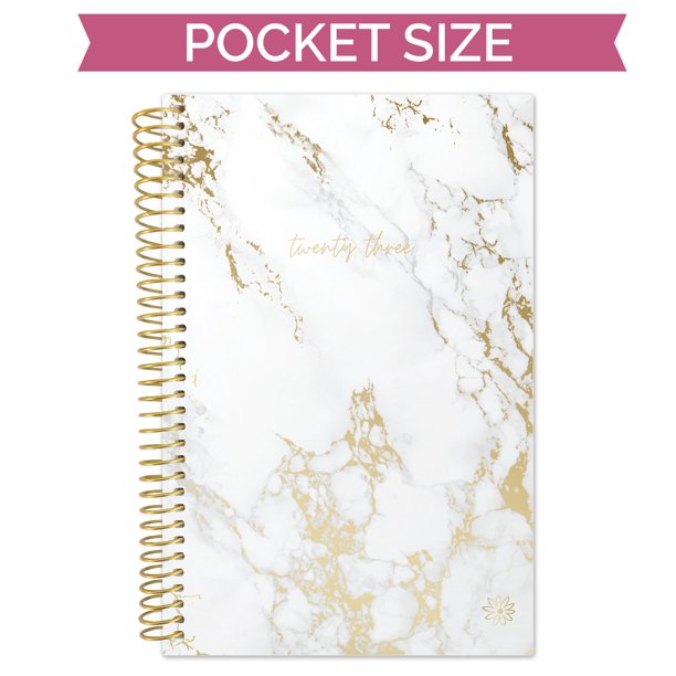 bloom daily planners 2023 Soft Cover Pocket Planner, Marble, 4" x 6"