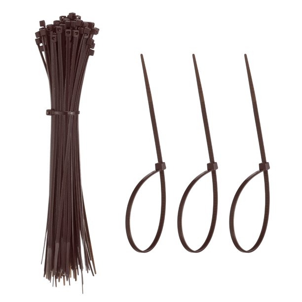 Bridas de plástico Uxcell, bridas de cable autolock, brida de alambre adecuada para hogar, jardín, oficina, taller, viaje, marrón, 8 pulgadas