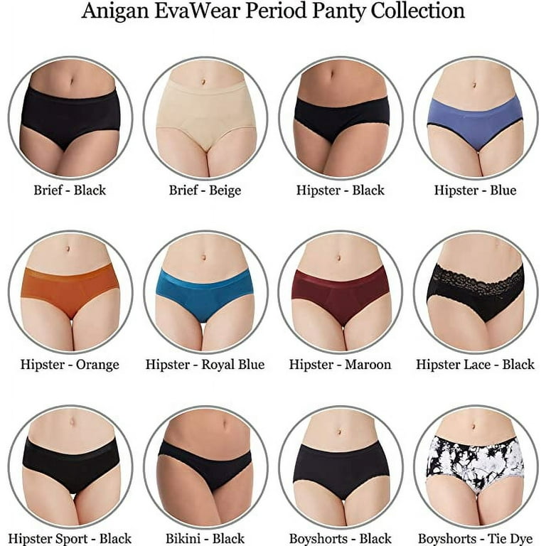 3 Pack EvaWear Teen's Women Period Panties Menstrual Heavy Flow Postpartum  Incontinence Underwear Leakproof - S 