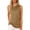 Light brown, variant on Sleeveless Women's High Neck Tank Top Blouse Plain T Shirts Pocket Cami Summer Tops