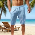 thumbnail image 2 of UAMVSH Mens Summer Shorts Casual Elastic Waist Drawstring Beach Shorts Lightweight Loose Fit Knee Length Bermuda Shorts with Pockets, 2 of 6